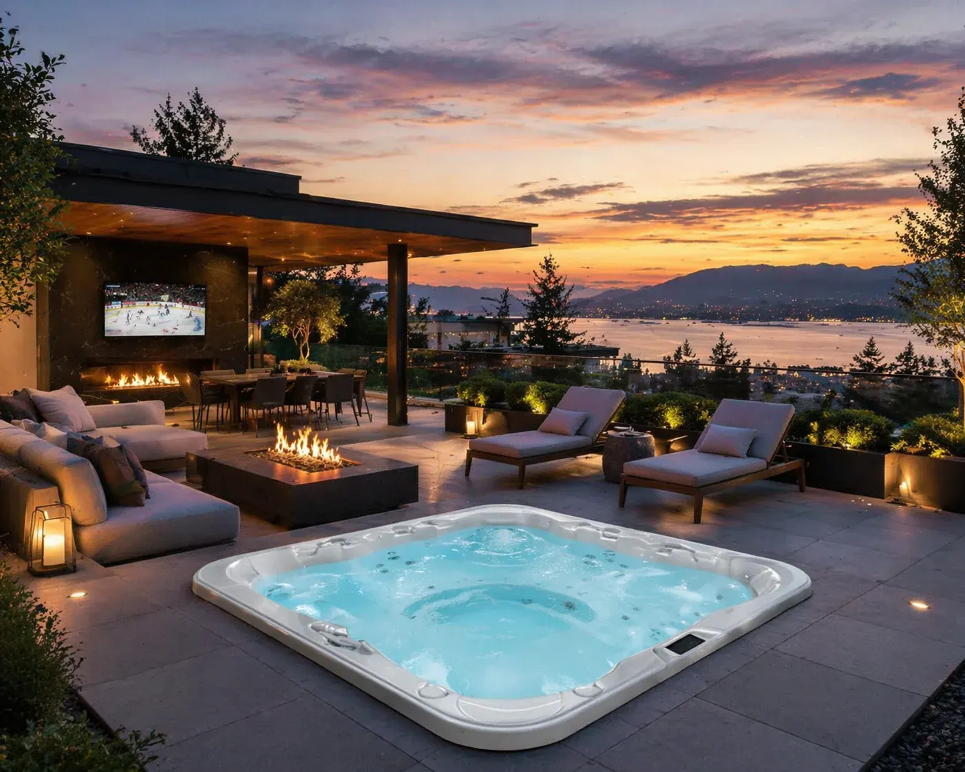 Hot tub lifestyle image from the Legacy Spas product collection